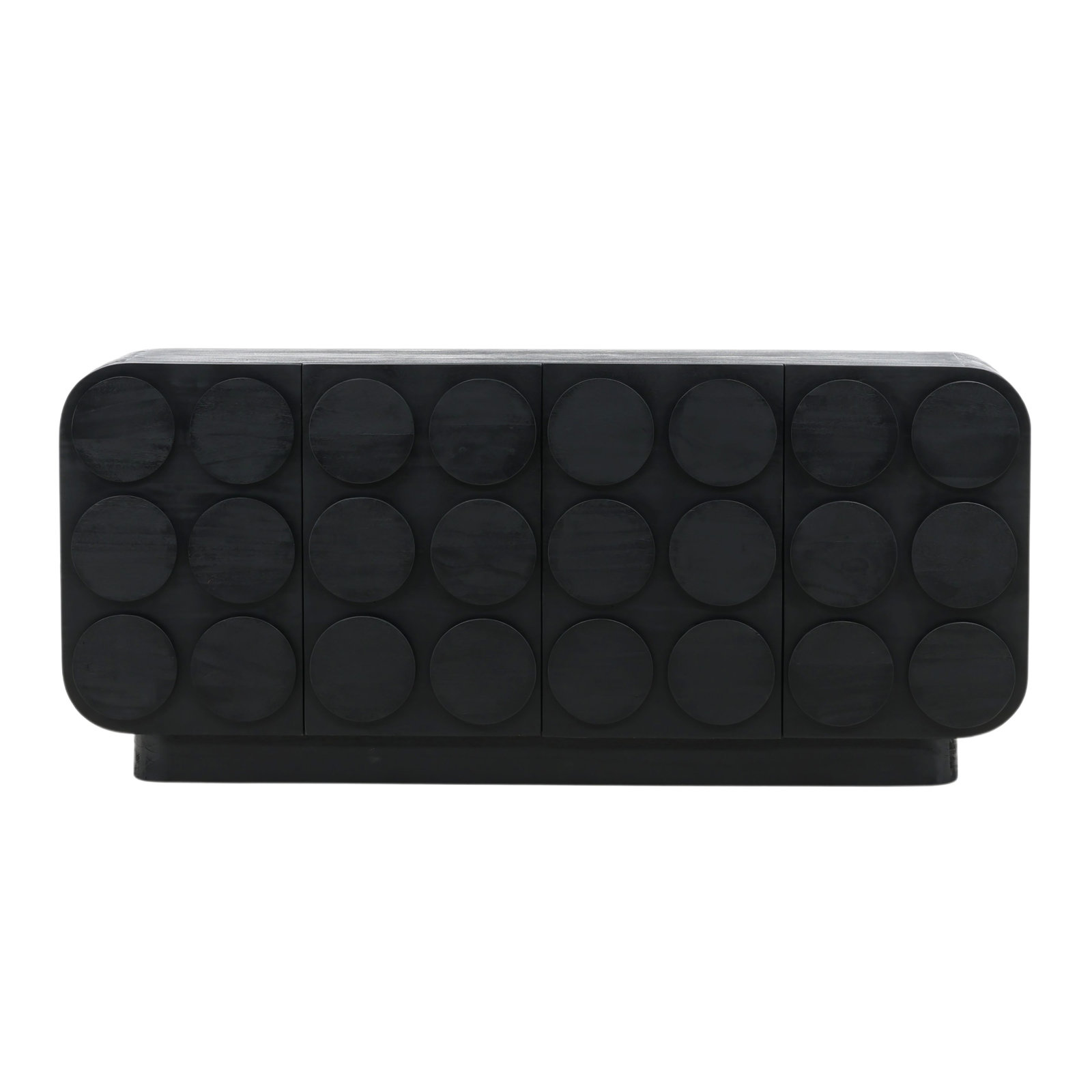 Elysian 71" Wide Mindi Wood 4-Dr Sideboard, Black