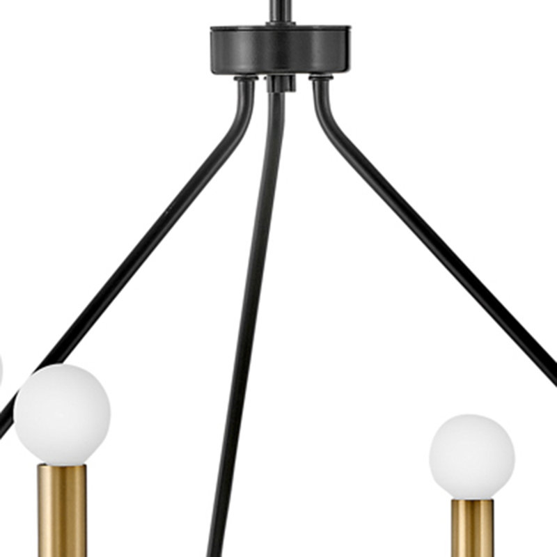 6-Light Two-Tone Candle Wagon Wheel Chandelier