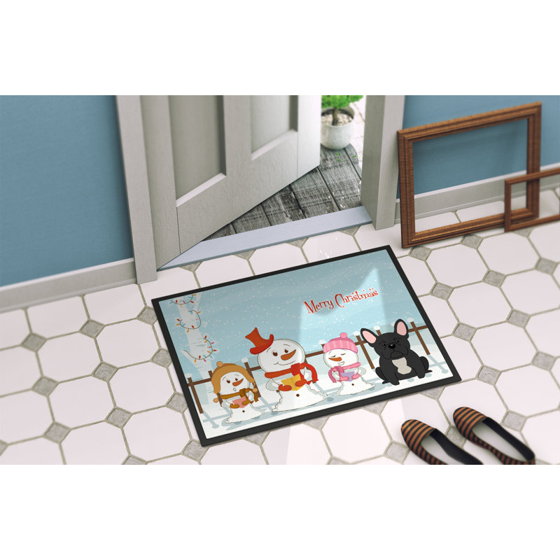 Tapis d'extérieur antidérapant Chloe-Nicole Merry Christmas, Rectangle 2 pi x 3 pi