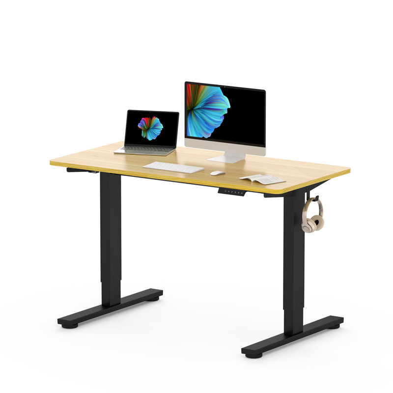 Bureau debout réglable Dojtcho Home Office, H 46,6 po x l 48 po x P 30 po, Gris/noir