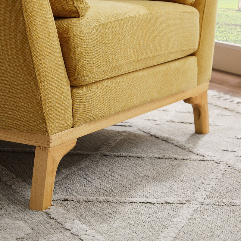 Fauteuil de 41,7 po de largeur Ljubinko, Sergé de polyester jaune