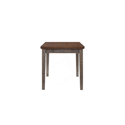 Table de salle à manger 4 tiroirs à hauteur de comptoir à 4 tiroirs, combinant rangement, style et durabilité pour les cuisines et les salles à manger modernes.