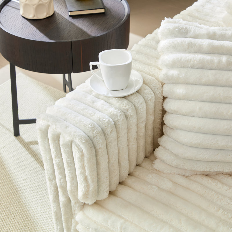 Canapé 104 po avec 4 coussins moelleux et confortable 104 po Corduroy Comfy, Beige