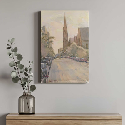 «Newbury Street in Boston» par Stephen Calcasola, reproduction d'art sur toile