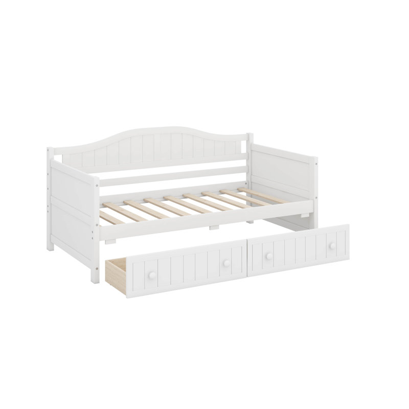 Twin Wooden Daybed With 2 Drawers