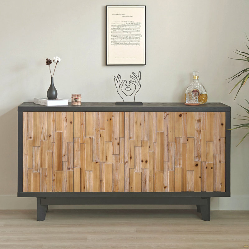 Armoire de rangement en bois à 4 portes