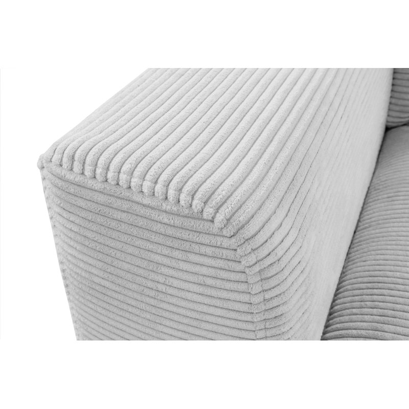 Cahoe Corner Sofa in Cord Fabric, Light Grey, Right Hand Facing, Corduroy