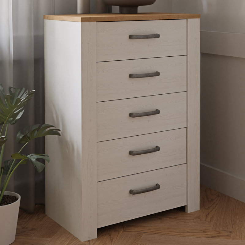 Abidan 71.7cm W 5 - Drawer Chest of Drawers, White