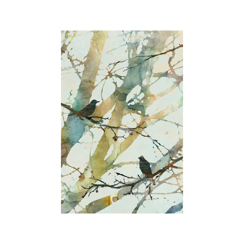 Botanical Birds II by Carol Robinson - Painting on Canvas, Wrapped Canvas, 20.32 cm H x 30.48 cm W