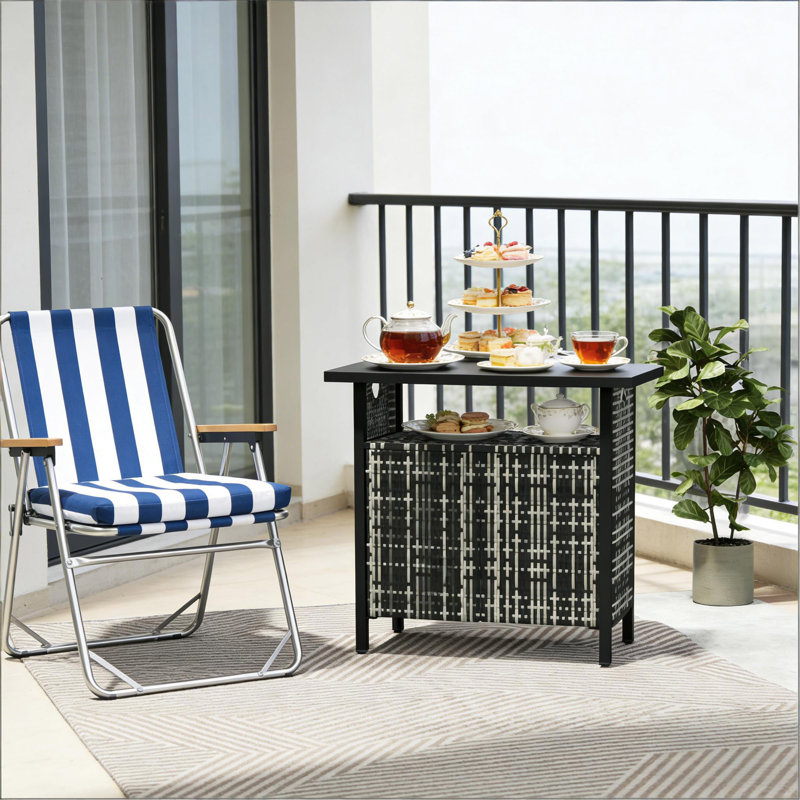 Table basse d'extérieur, organisateur d'armoire de rangement pour serviettes d'extérieur, table de bar d'extérieur