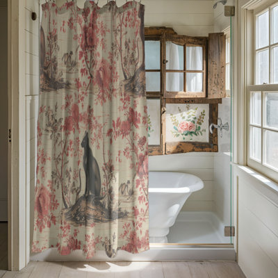 Vintage Cat Motifs - 1 Piece Standard Shower Curtain