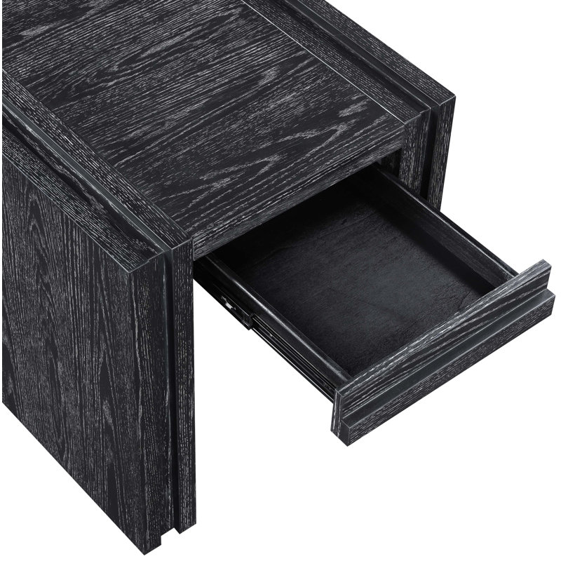 Stanton Veneer And Solid Wood End Table, Black