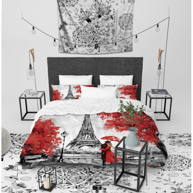 Love Polyester Twill Duvet Cover, King Duvet Cover + 2 Pillow Cases