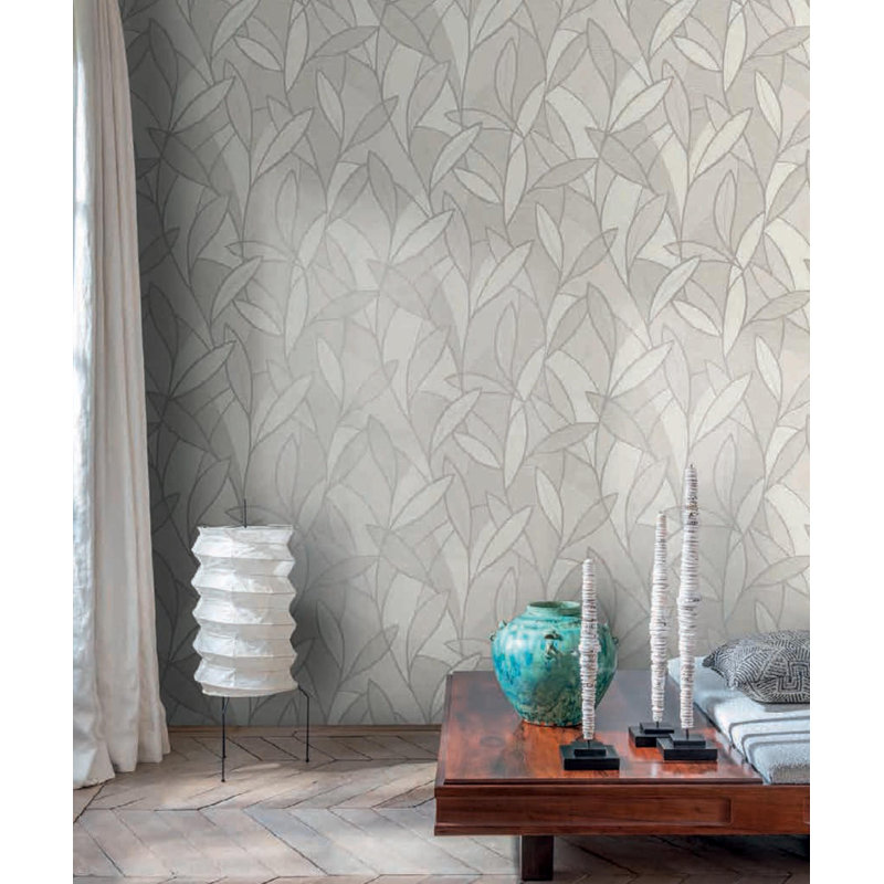 Double rouleau floral Yury, Blanc