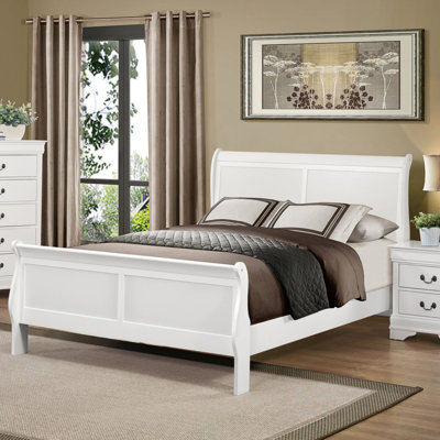 Lit-bateau grand classique de style classique Louis Philipe, design traditionnel pour des meubles de chambre à coucher élégants et confortables