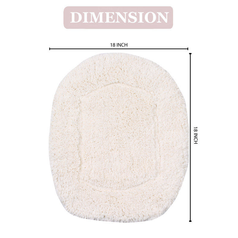 Luxury 100% Cotton Elastic fitted design ensures a secure and snug fit on standard 18"x18" Toilet lid Cover, Ivory