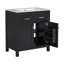 Meuble-lavabo moderne noir de 30 pouces avec lavabo en céramique, portes à fermeture en douceur et rangement spacieux pour des salles de bain élégantes-116332427