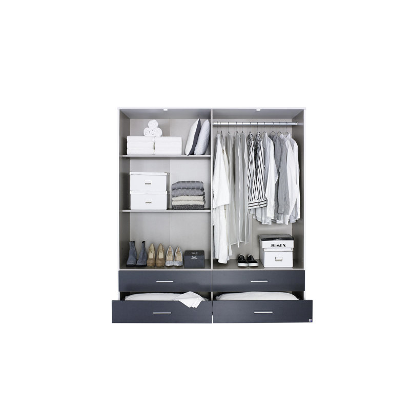 Rasant 4 Door Wardrobe, White / Black