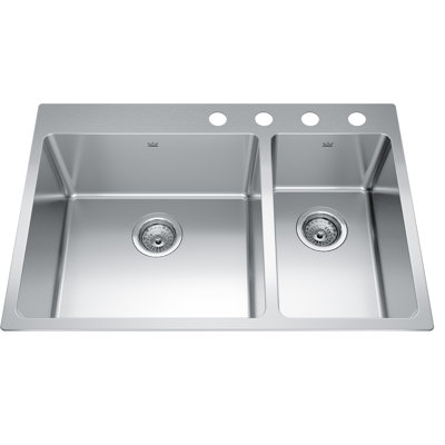 Brookmore 30.88'' L Double Bowl Stainless Steel Kitchen Sink