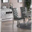 Ensemble de 2 chaises d'appoint luxueuses en bois argenté / polyuréthane revêtu de similicuir gris