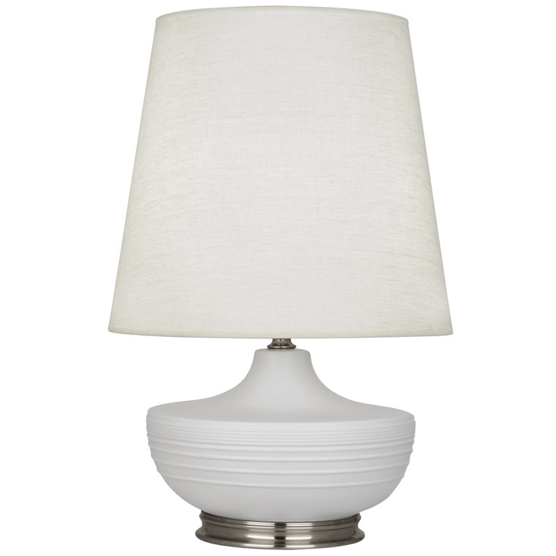 Nolan Table Lamp, Dark Antique Nickel/Matte Dove
