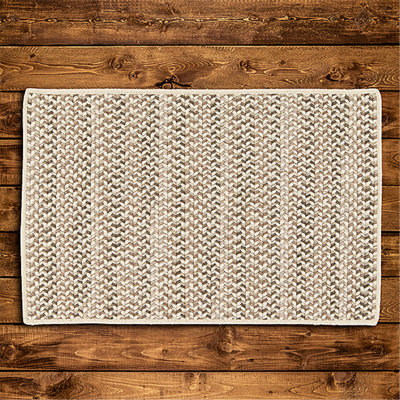 Tapis naturel en laine tressé Arvie