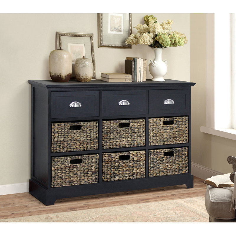Commode décorative à neuf tiroirs Brizeth, Espresso