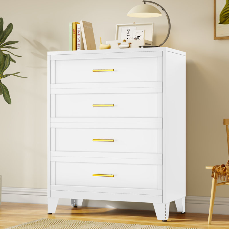 Armoire de rangement pour commode à 4 tiroirs WINIOWA, Blanc