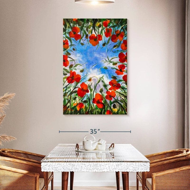 Harnek Springtime Red Poppies, 48" H x 32" W