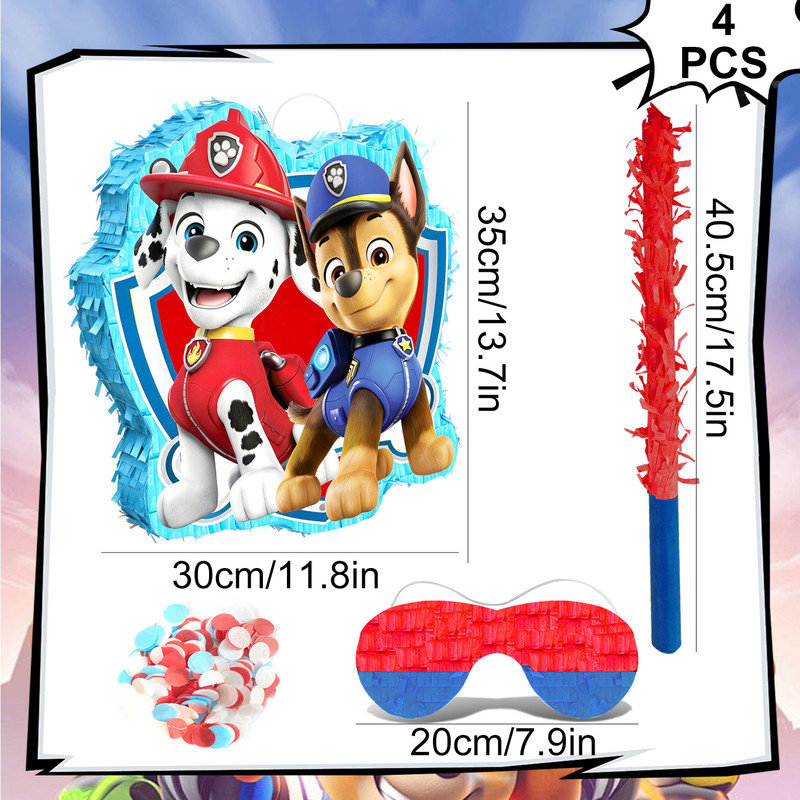 4 Pcs Paw Patrol Pinatas Bundle - Paw Patrol Theme Piñata