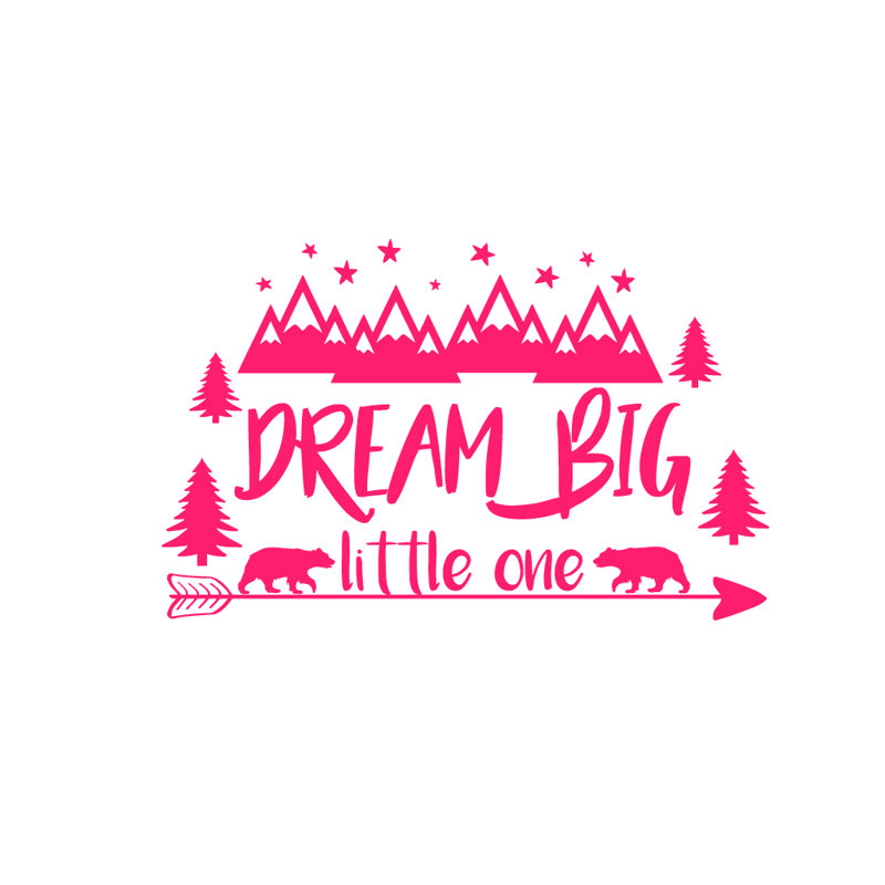 Décalcomanie murale big little rêve, Rose vif