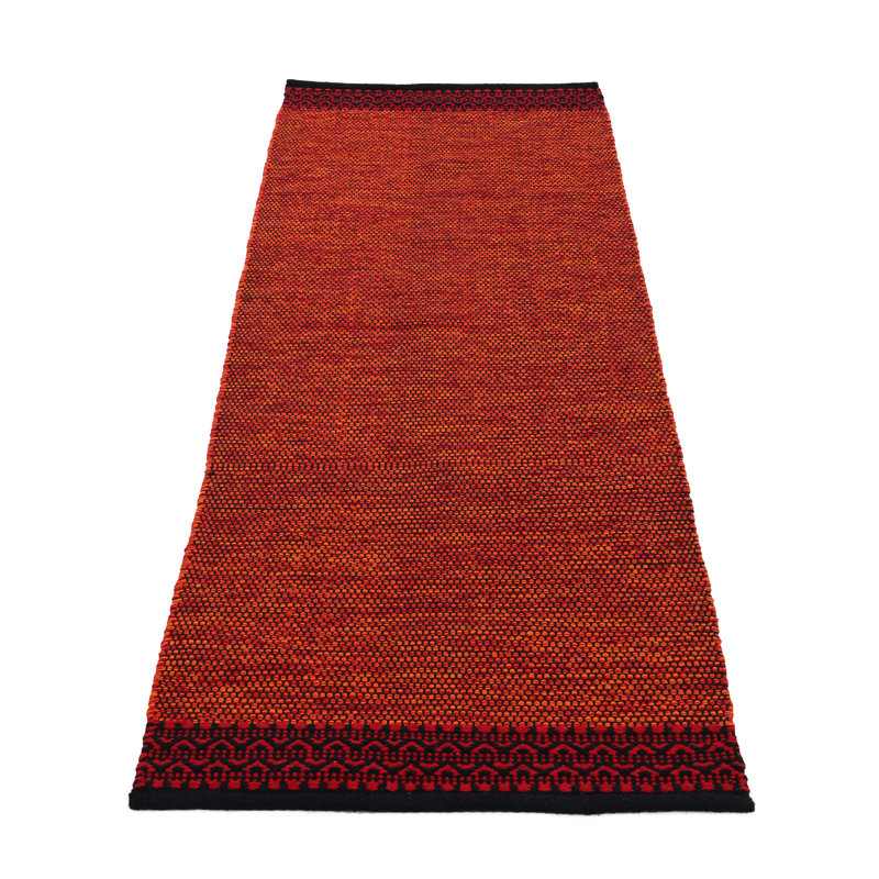 Kilim Mia Hand Woven Flatweave Cotton Red Rug, Runner 80 x 300cm