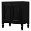 Meuble-lavabo noir de 76 cm (30 po) avec tiroir spacieux. Bois véritable et matériaux nobles, lavabo en céramique et grand meuble-lavabo, style vintage. Finition, construction et trop-plein inclus.