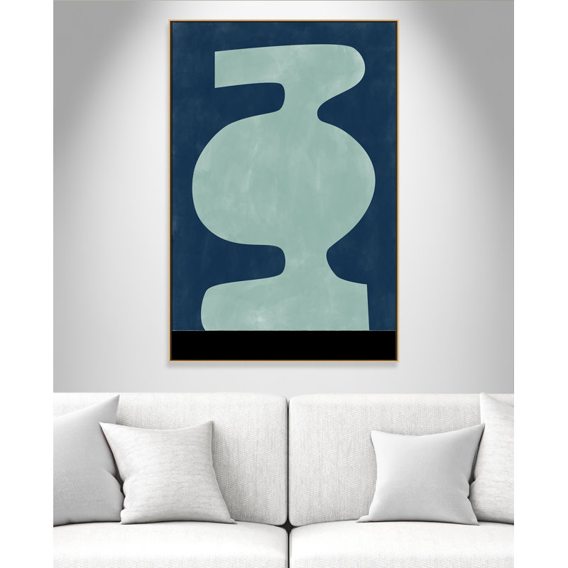 Impression abstraite de silhouette de vase par Ristova, Toile avec cadre, Flotteur naturel, L 41,5 po x H 61,5 po