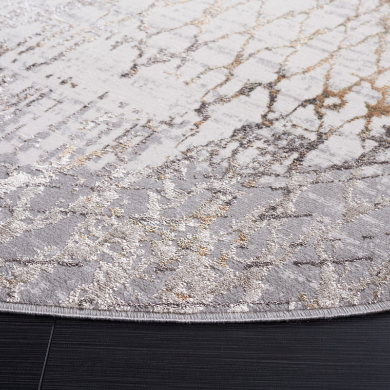 Aicia Air Performance Geometric Rug, Round 6'7"