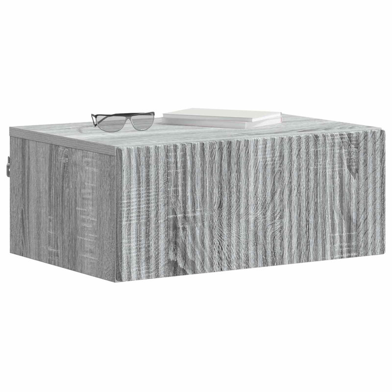 49cm W Manufactured Wood Bedside Table, Grey Sonoma