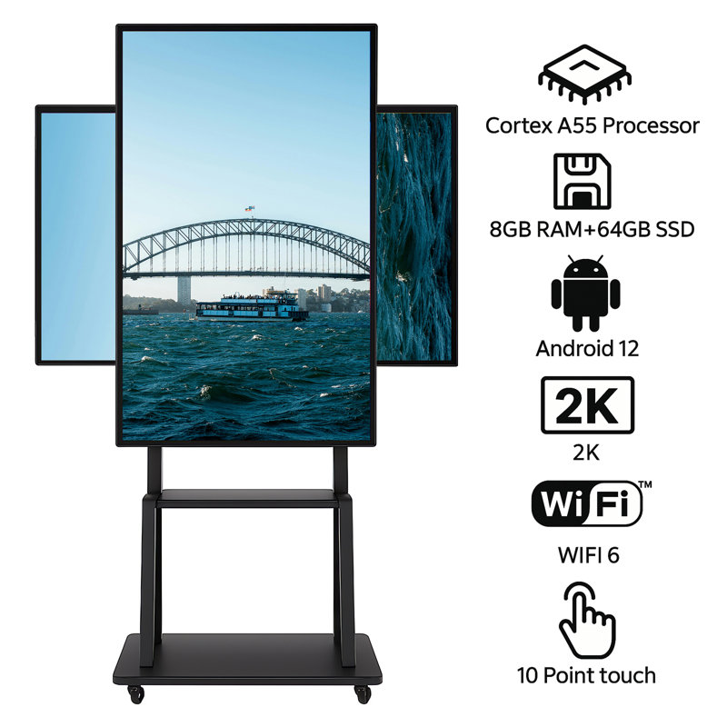 JYXCN Special Offer! Smart Board 49 Inch - All-in-One Touch Screen Interactive Whiteboard, Dual System Boosts Productivity, Cloud Sharing Connects Teams - Perfect for Education, Office & Presentations