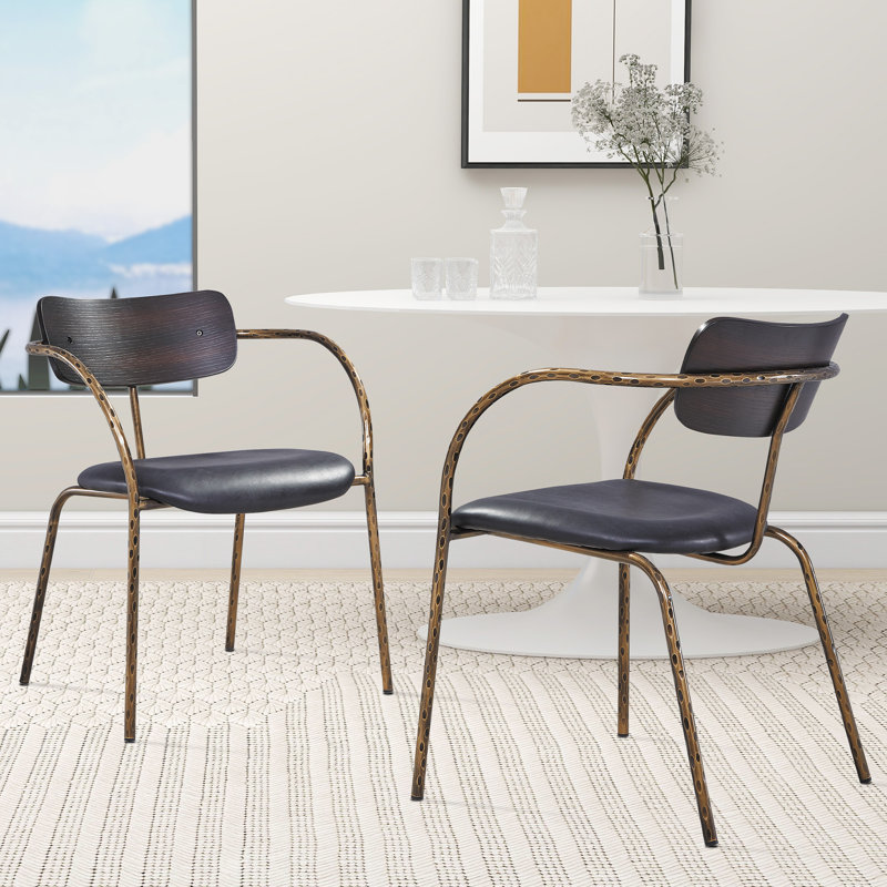 Chaise avec accoudoirs rembourrée Rayvone