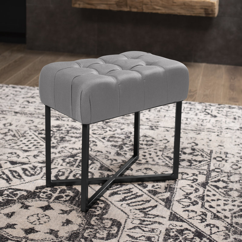 Repose-pieds BirdRock Home, Noir, Grey Linen