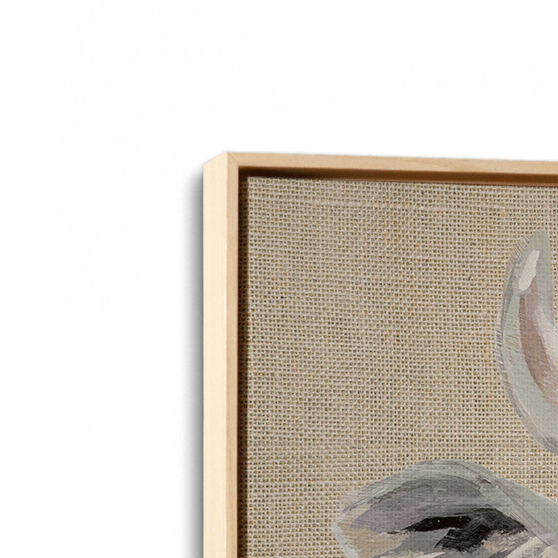 «Expressionistic Cow II Neutral Burlap» par Silvia Vassileva, reproduction d'art, 30 W x 30 H, Maple, Framed Canvas