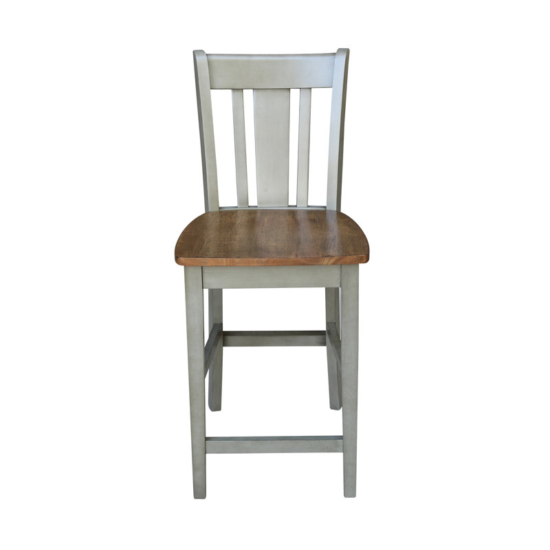 Hickory and Stone Solid Wood Saddle Counter Stool