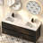 60" White Engineered Stone Vanity Top With Double Rectangular Ceramic Sinks And 4" Backsplash