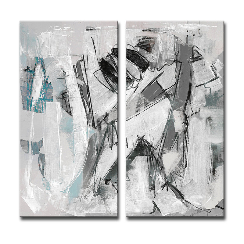 «INKD XLV» par Tristan Scott - Ensemble de 2 reproductions sur toiles tendues, H 24 po x l 24 po x 1,5 po
