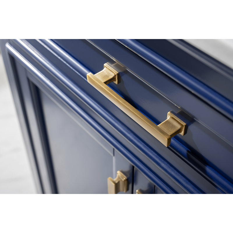 Ensemble de meuble-lavabo simple 30 po Arruda, Bleu, Laiton satiné