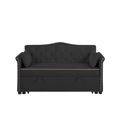 Black Velvet Sleeper Sofa Bed