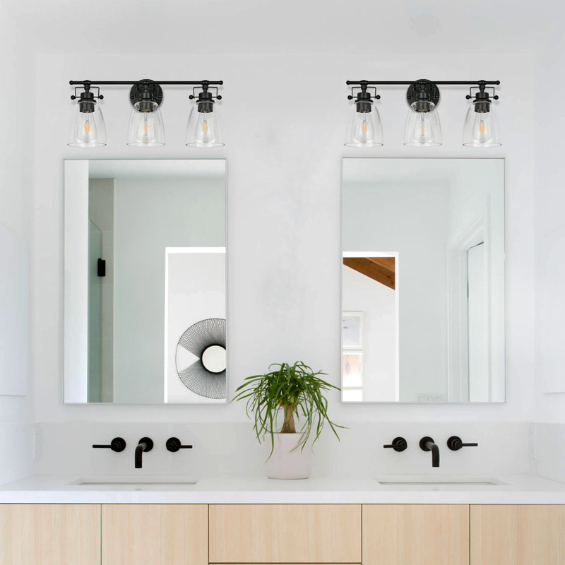 Éclairage pour meuble-lavabo à intensité variable Aini, Noir