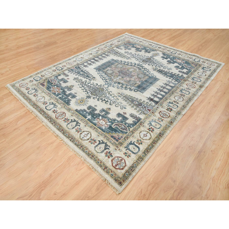 Tapis oriental rectangulaire en laine noué à la main New MOA10265586, Rectangle 7 pi 9 po x 10 pi 4 po