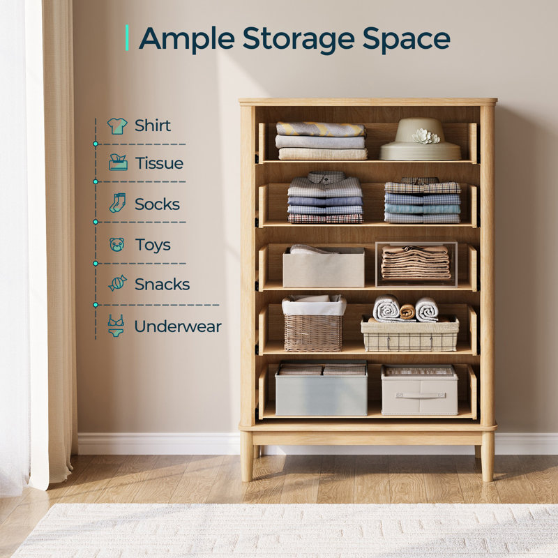 Commode 5 tiroirs Soren, 5 commode, Beige