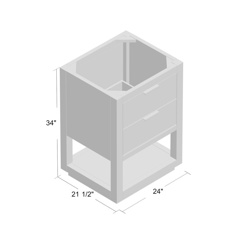 Allie 24'' W Single Bathroom Vanity Base, White/Matte Gold