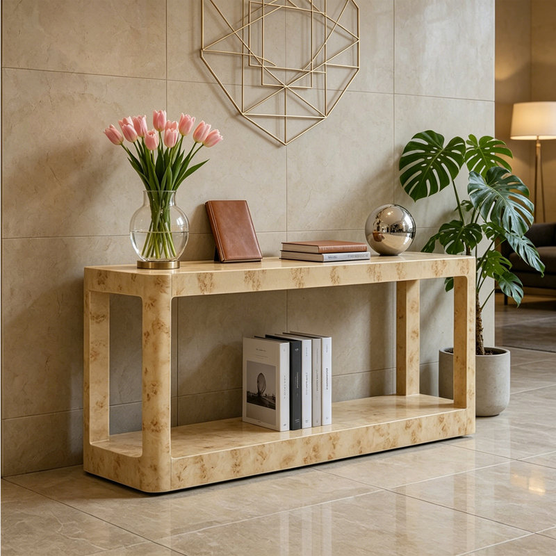 Console en bois massif de style français, H 29,9 po x l 70,8 po x P 15,7 po